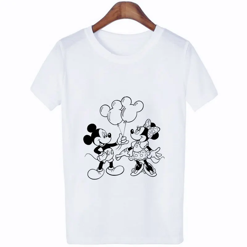 Лето, топы с принтом мыши, футболки с графическим принтом, женская футболка Tumblr, уличная одежда, модная футболка Kawaii Harajuku, повседневная женская футболка - Цвет: 22012