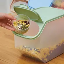 1 шт., кухонный ящик для хранения риса и фруктов, ведро для хранения зерновых, сухой контейнер для пищевых продуктов, держатели для специй, раздвижная крышка с измерительной чашкой, контейнер CD