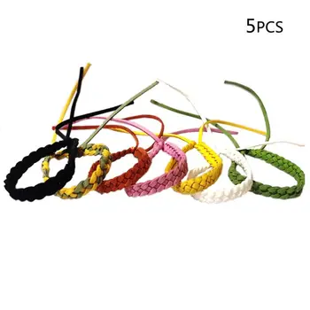 

5Pcs Mosquito Repellent Plant Essence Oil Wristband Anti-mosquito Insect Bugs Braided Leather Bracelet Protection Bangle