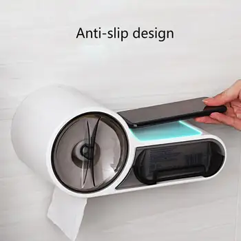 

Toilet Paper Holder Self-Adhesive Wall Mounted Roll Paper Storage Box WC Phone Holder Soap Box Kitchen Bathroom Accessories