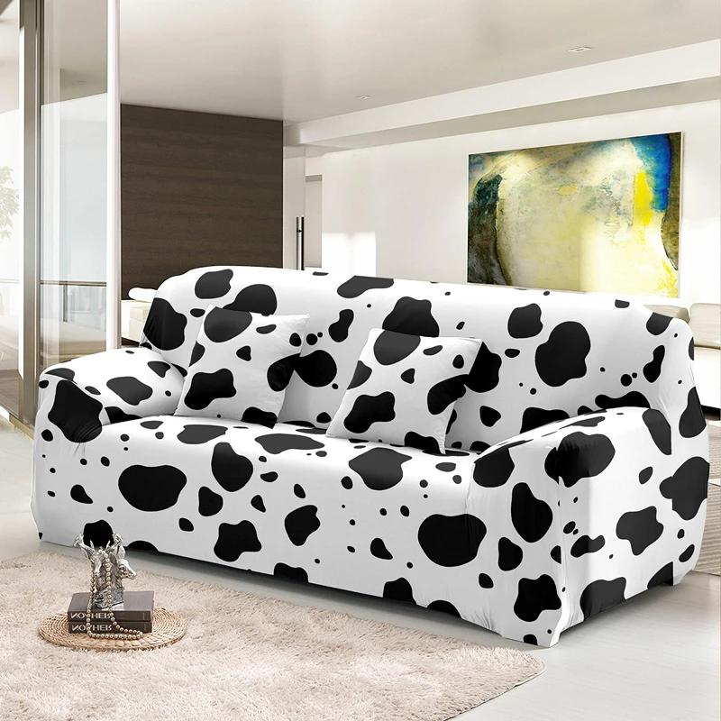Эластичный чехол из коровьей кожи для дивана, L-образный размер, 1/2/3/4сидений, гибкий Эластичный Нескользящий угловой чехол, в наличииискусственная подушка