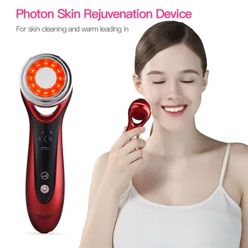 

Face Massager EMS LED Light Vibration Warm Massage Cleaner Detox And Acne Anti Aging Face Lifting Whitening Skin Care Tools 48