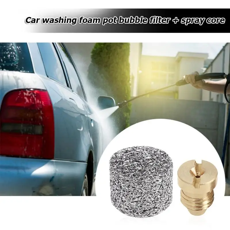 

Stainless Steel Foam Tablet+Copper Nozzle for Pressure Snow Foam Pot Lance Gun New Upgrade More Uniform Hole Durable