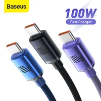 Baseus USB C إلى USB نوع C كابل لسامسونج شاومي 100 واط PD شحن سريع ل ماك بوك برو تهمة سريعة 4.0 سريع USB تهمة الحبل