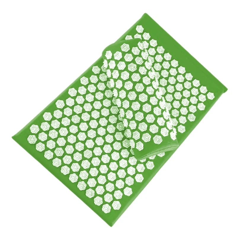 Green Lotus Acupressure Массажный коврик подушка шиацу облегчение боли стресс Массаж тела способствует циркуляции крови коврик для акупунктуры - Цвет: Green