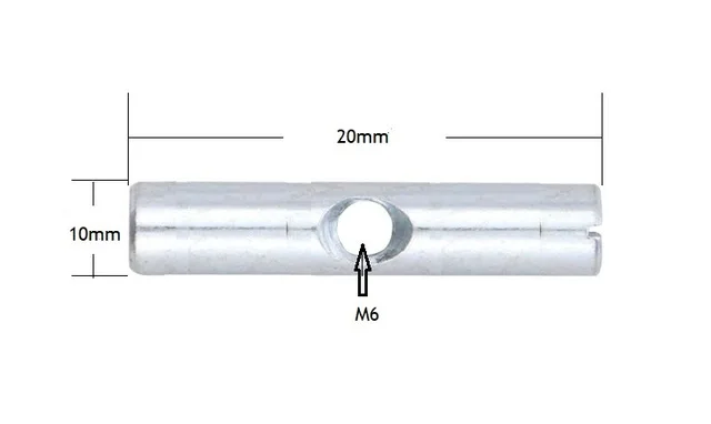 Center 20mm 10 шт. длинный двойной отверстие шлицевая гайка для болта мебельная установка шкаф для спальни гайки с кольцевой вставкой оцинкованная M6/M8 - Цвет: Center 20mm