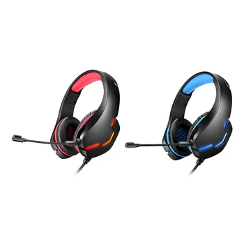 

Wired Headphones E-Sports Eating Chicken with Wheat Talking Desktop Notebook Wire Control for PS4 Headset