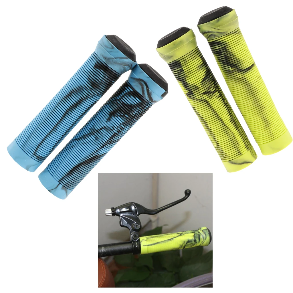 1 Pairs Bike Bicycle Handlebar End Grips Rubber Anti-slip Handle Grip Cycling Accessories