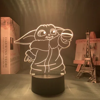 

3d Lamp Star Wars mini Yoda Figure Nightlight for Home Room Decor Kids Child Birthday Gift Acrylic RGB Led Night Light Star Wars