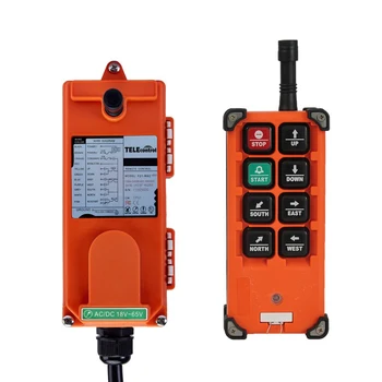 

AC/ DC 24V 36V 48V Wireless Industrial Radio Remote Control 1 Transmitter 1 Receiver 6* Single Step Push Buttons for EOT Crane