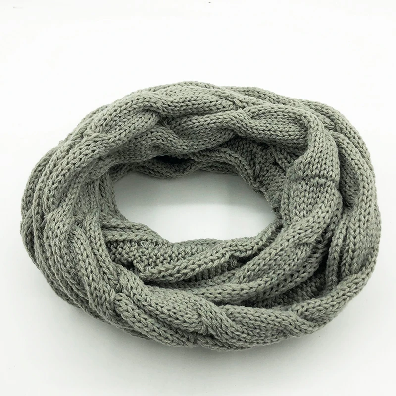 Модный вязаный снуд, шарф теплый зимний женский кашемировый шарф снуд для женщин шарф бесконечность шарфы снуд кольцо шарф - Цвет: gray