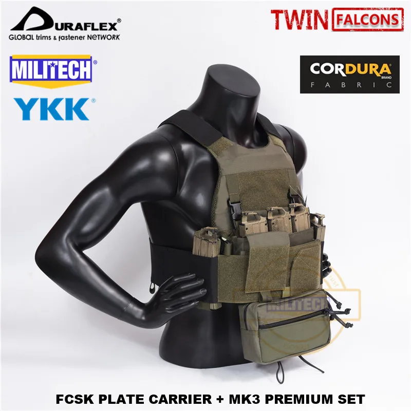 MILITECH Twinfalcons FCSK MOLLE MK3 Chest Rig Premium Set Military Combat Assault Tactical Vest Police Body Armor Plate Carrier |