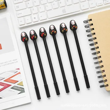 

2 pcs/lot Kawaii Love Heart Spirited Away No Face Man Prayers Black Gel Pen Signature Pen School Office Supply Promotional Gift