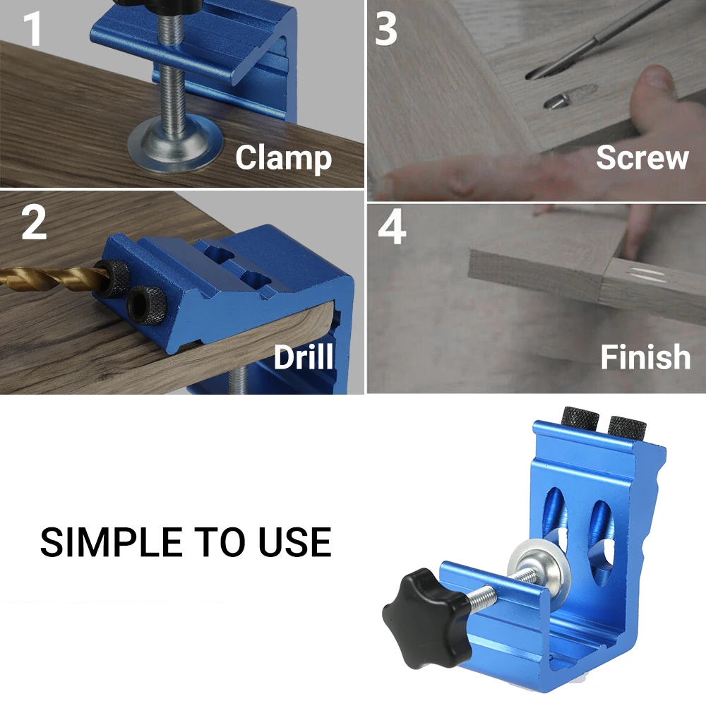 Pocket Hole Jig Kit Dowel Drill Joinery Screw Kit All-In-One