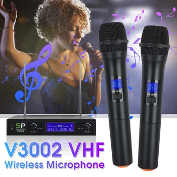 

Wireless Microphone System Dual Cordless Handheld Microphone 2 Channel Professional Cordless Microphone Kit For Studio Karaoke