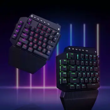 

K700 One-hand Mechanical Keyboard RGB LED Backlight Outemu Switch Macro Defines