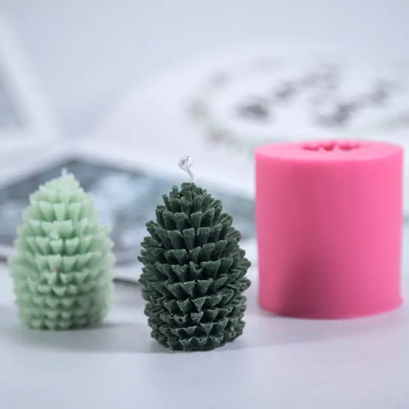 

3D Christmas Pine Cones Tree Silicone Candle Soap Fondant Mold Cake Chocolate Decorating Baking Mould Tool 6XDD