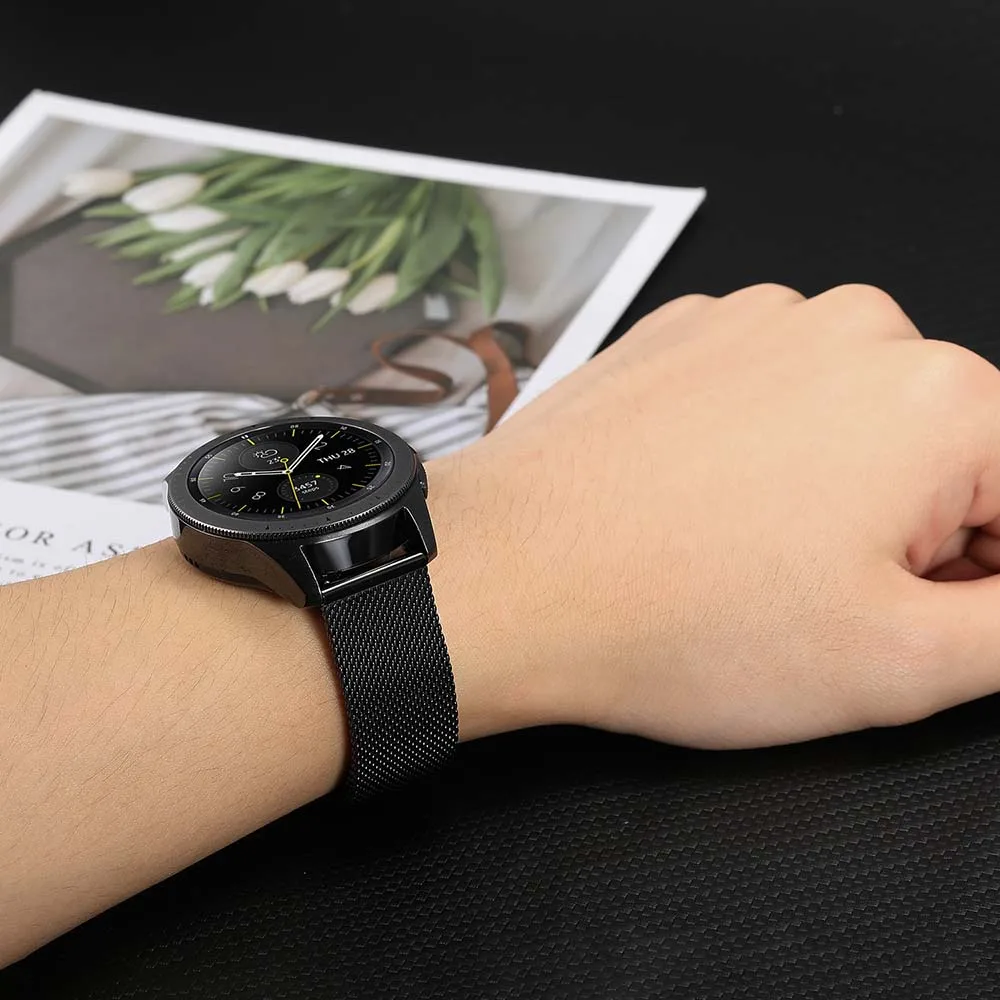 20 мм Миланский ремешок для часов samsung Galaxy Watch 42 мм/Active 40 мм/gear Sport/S2 классический ремешок из нержавеющей Стали Быстросъемный ремешок