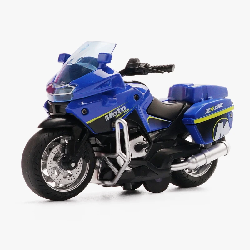 1:14 Motorcycle model Die-casting motorcycle music Police Die Cast Vehicles Collectible Pull Back Car Toys Boy Gift 9