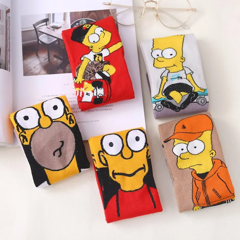 Купить носки с забавным мультяшным аниме принтом симпсонов персонализированные