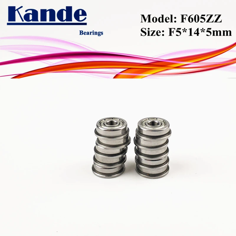 10 шт. F605ZZ F605 ZZ с фланец миниатюрные радиальный F605 шарикоподшипник F5x14x5mm F605-2Z