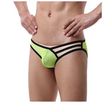 

JAYCOSIN 2020 Men's Sexy Solid Color Net Speed Opening Super Thin Breathable Underwear Bandage Elastic Briefs Rainbow Briefs