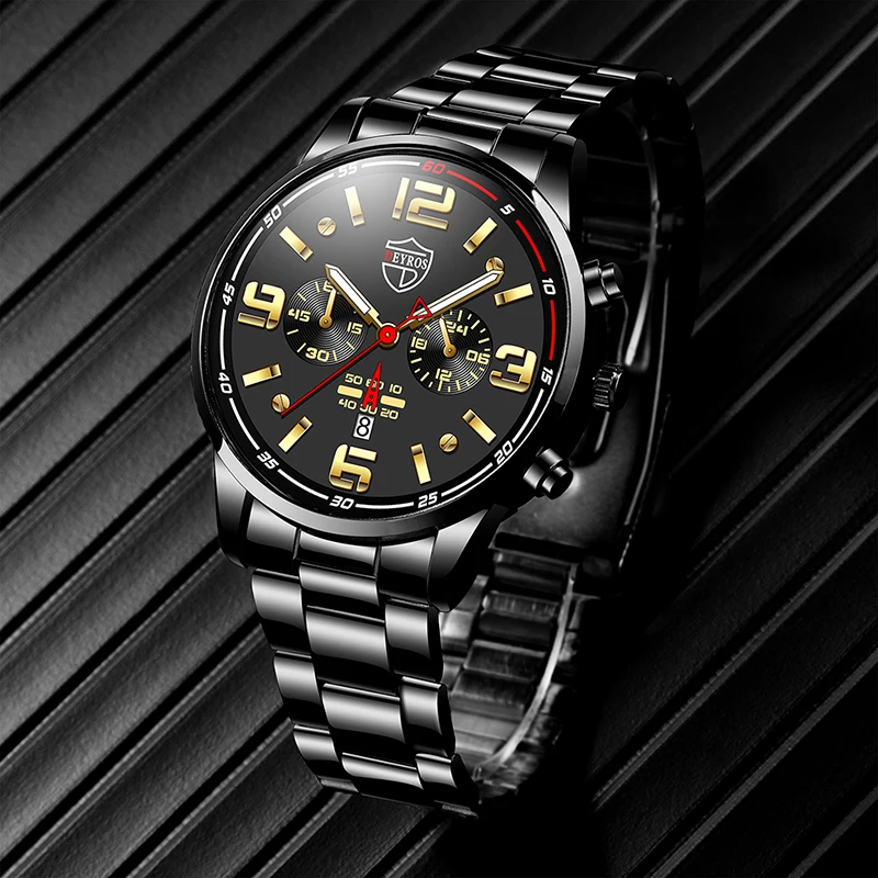 Men's Sport Business Stainless Steel Quartz Wristwatch 5