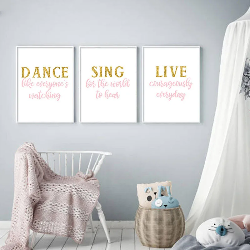 Минималистичная расписная цитата холст постер розовая стена Художественная