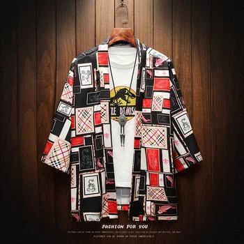 

Japan kimono Men set Surplices Male japanese kimono Cardigan plus size harajuku abaya chinese dress japanese kimono traditional