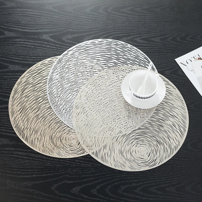 

Silicone Mat Diameter Hollow Round Insulation Non-Slip Table Place Mat Coaster PVC Kitchen Bowl Pads Placemat for Dining Table
