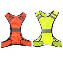 Прочный жилет для бега, Классический Тонкий светодиодный жилет, дышащий светоотражающий Предупреждение ющий жилет в полоску для езды на велосипеде на открытом воздухе