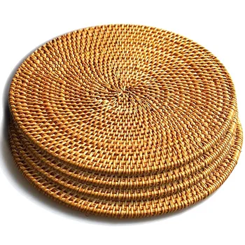 

Hand Woven Rattan Pot Mat, Non Slip, Durable, Heat Resistant Heat Insulation Pad Perfect Modern Home Decoration Heat Resistant C