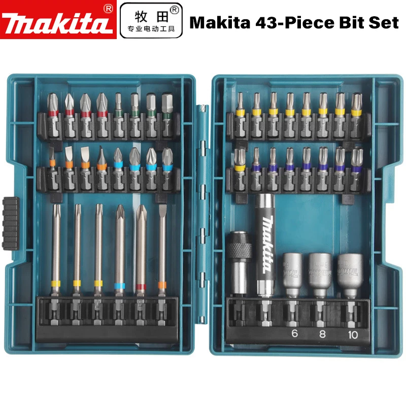 Makita Impact Screwdriver Color Box Drill Bit Set 43 6.35mm Combination Electric Original | Инструменты
