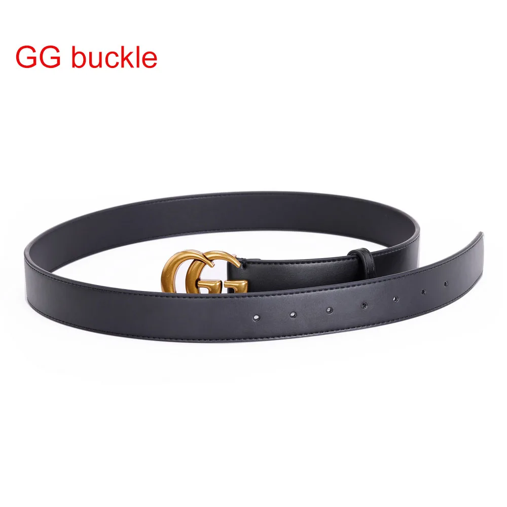 3.0CM Width Роскошный дизайнерский ремень для мужчин и женщин двойной G гладкий ремень с пряжкой высокого качества из натуральной кожи модный ремень для джинсов - Цвет: 3.0CM Width