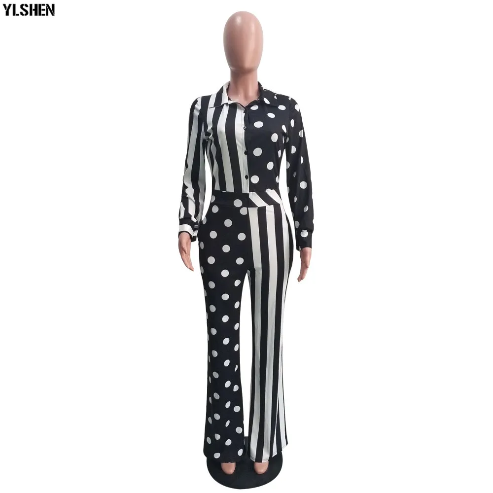 New African Dresses for Women Dashiki African Jumpsuit Clothes Fashion Print Dot Stripe Long Sleeve Ankara Africa Dress Clothing 02