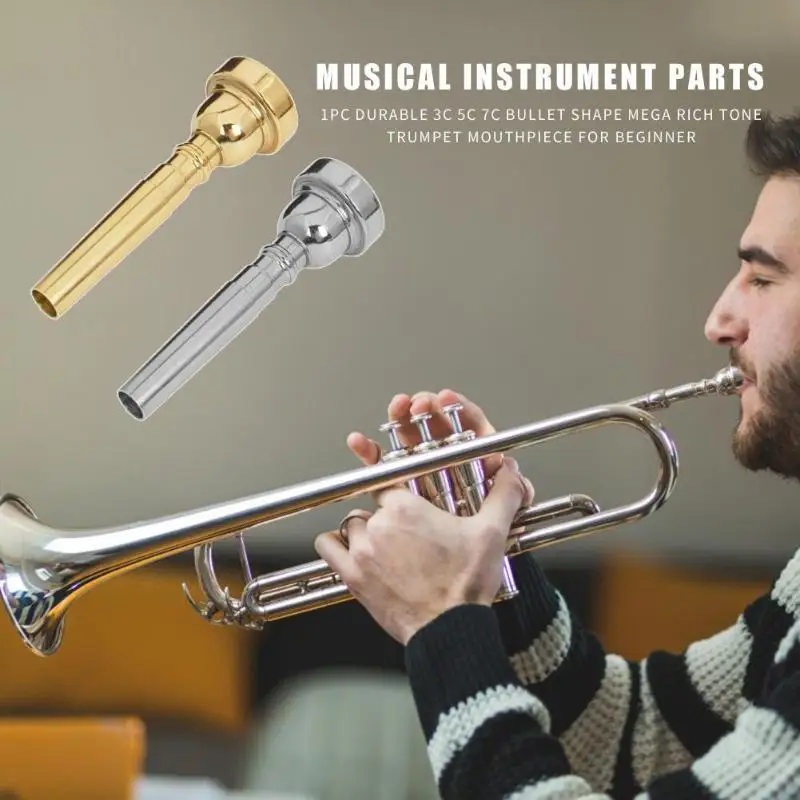 

Musical Instrument Parts Mouthpiece 3C 5C 7C Bullet Shape Mega Rich Tone Trumpet Two-color and Multi-size Optional Accurate