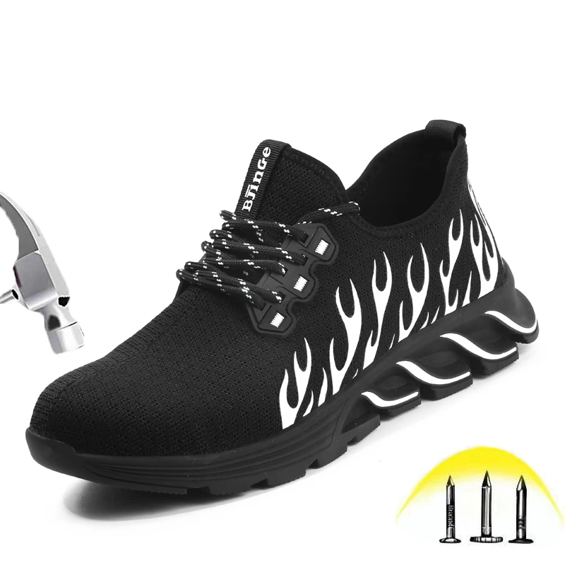 Breathable Safety Shoes for Men Women Steel toe Protective Shoes Lightweight Industrial Constructions Lace-Up Work Shoes