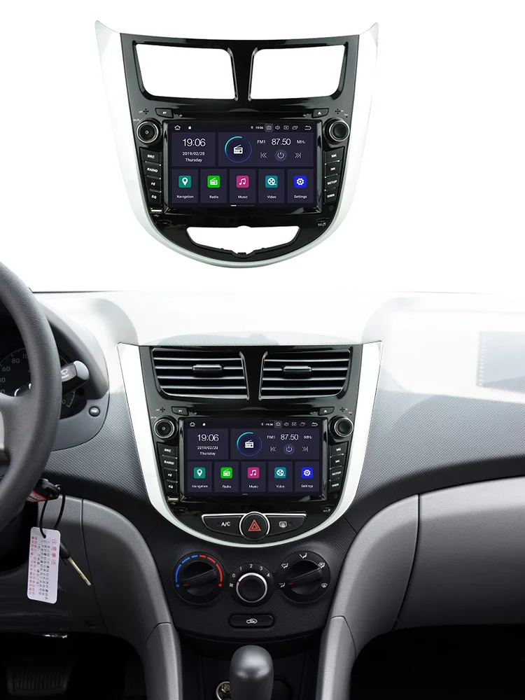NaviFly Android 9,0 автомобильный мультимедийный плеер, автомобильный DVD для Hyundai Solaris Verna Accent 2010-, Автомобильный gps радио, видео навигация