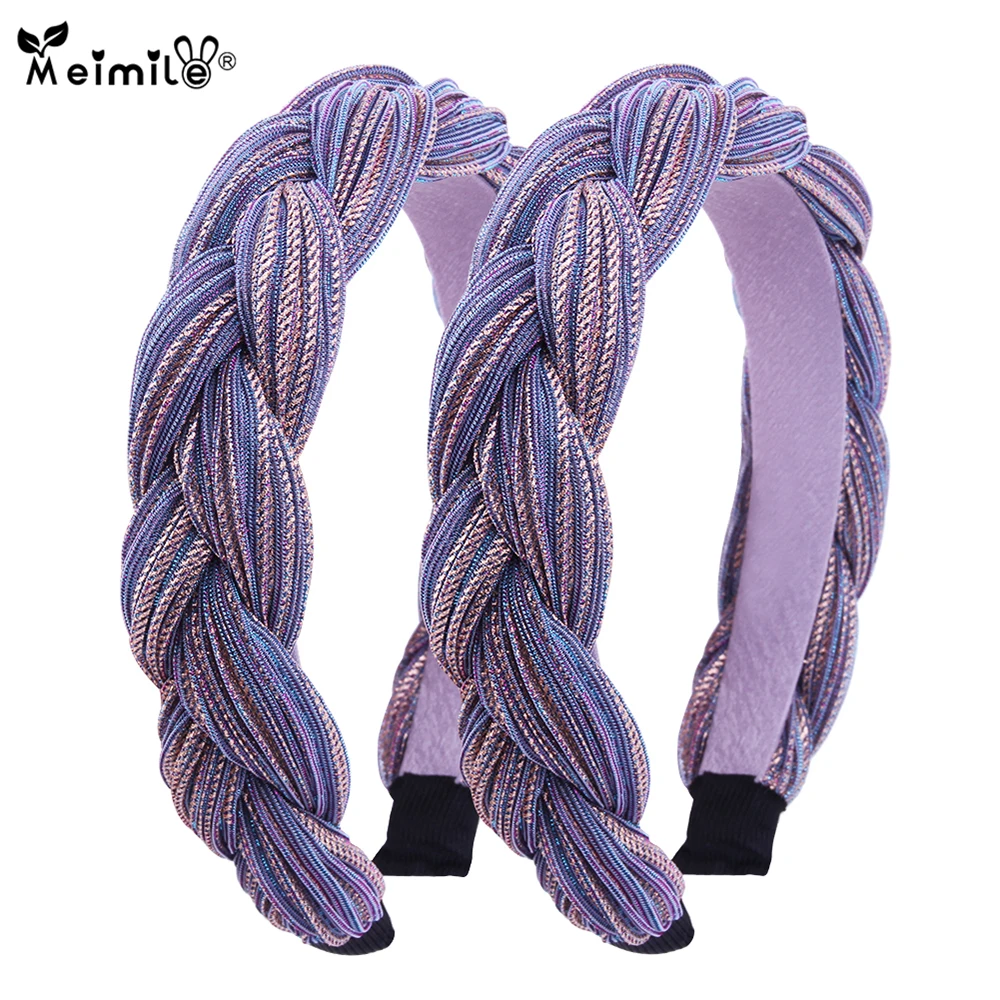 Модные плетеные резинки для волос в стиле ретро девочек обруч тиара из ткани