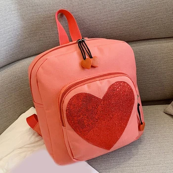 

Candy Color PU Leather Bag DIY Transparent Love Heart Shape Backpack Kawaii Schoolbags For Teenage Girls