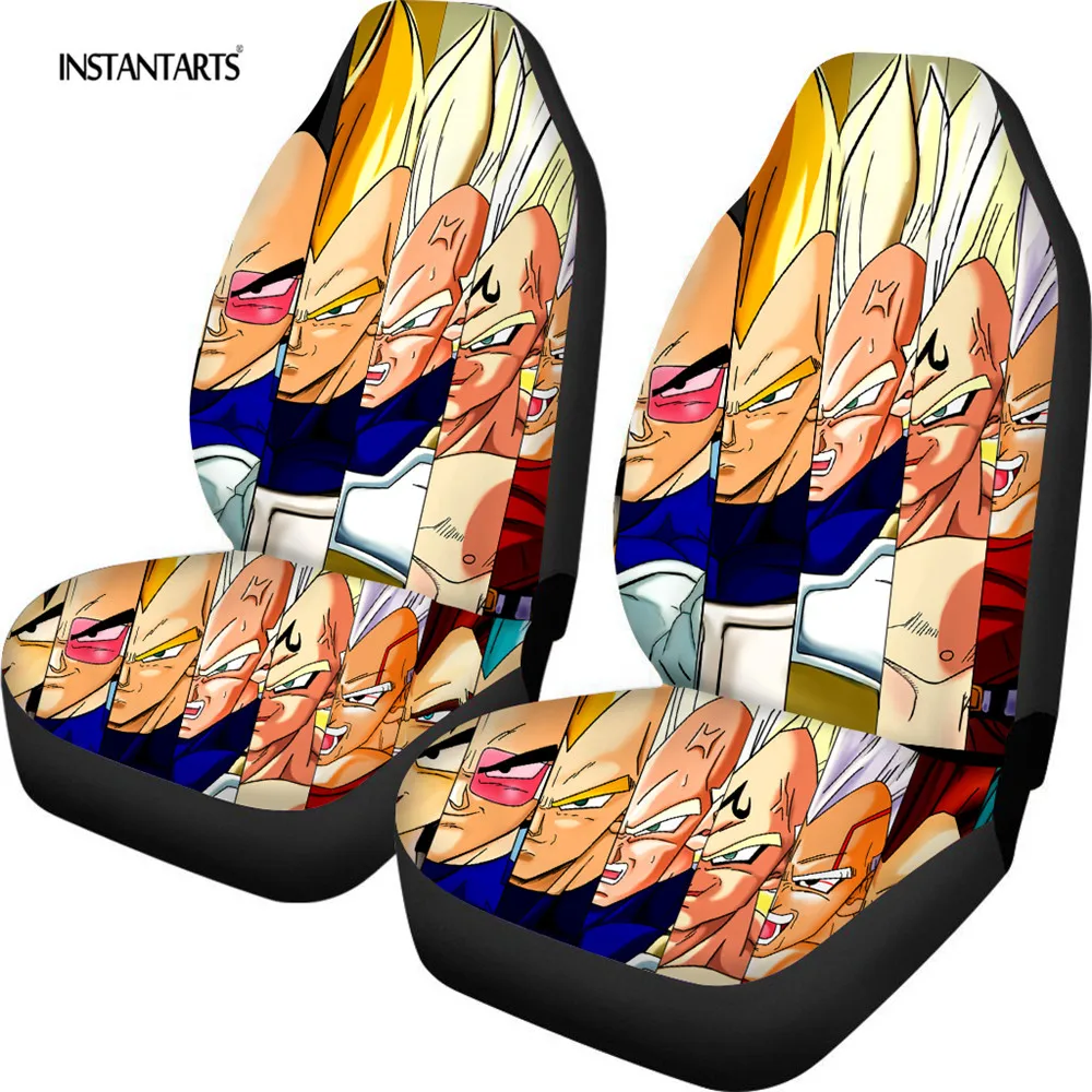 

INSTANTARTS Anime Dragon Ball Brand Designer Car Seat Covers for Men Automobile Seats Protector only Front Universal Fit Covers