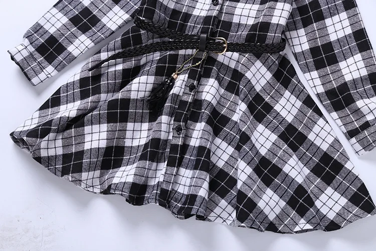 Teen Casual Girl Dresses  Fashion Plaid Letter Kids Long Sleeve Clothes Spring Autumn Children Dress For Girls 3 to 13 Years (20)