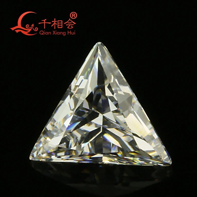 IJ yellowish white color triangle shape for cubic zirconia loose CZ stone made by Qianxiang Hui   for jewelry making