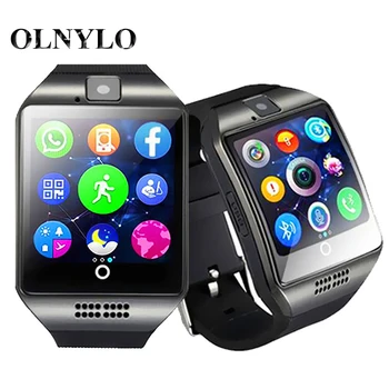 

New Q18 Bluetooth Smart Watch Men With Camera Facebook Whatsapp Twitter Sync Smartwatch Support Sim TF Card for ios Android