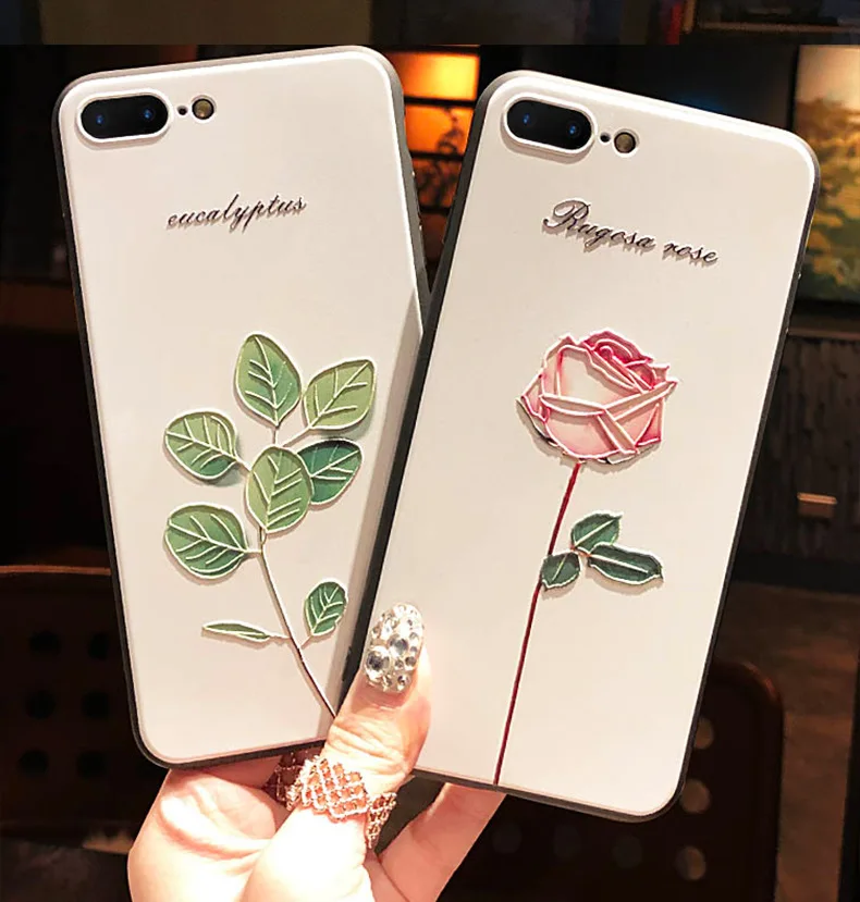 3D Floral Embossed Silicone Phone Case with Enhanced Grip
