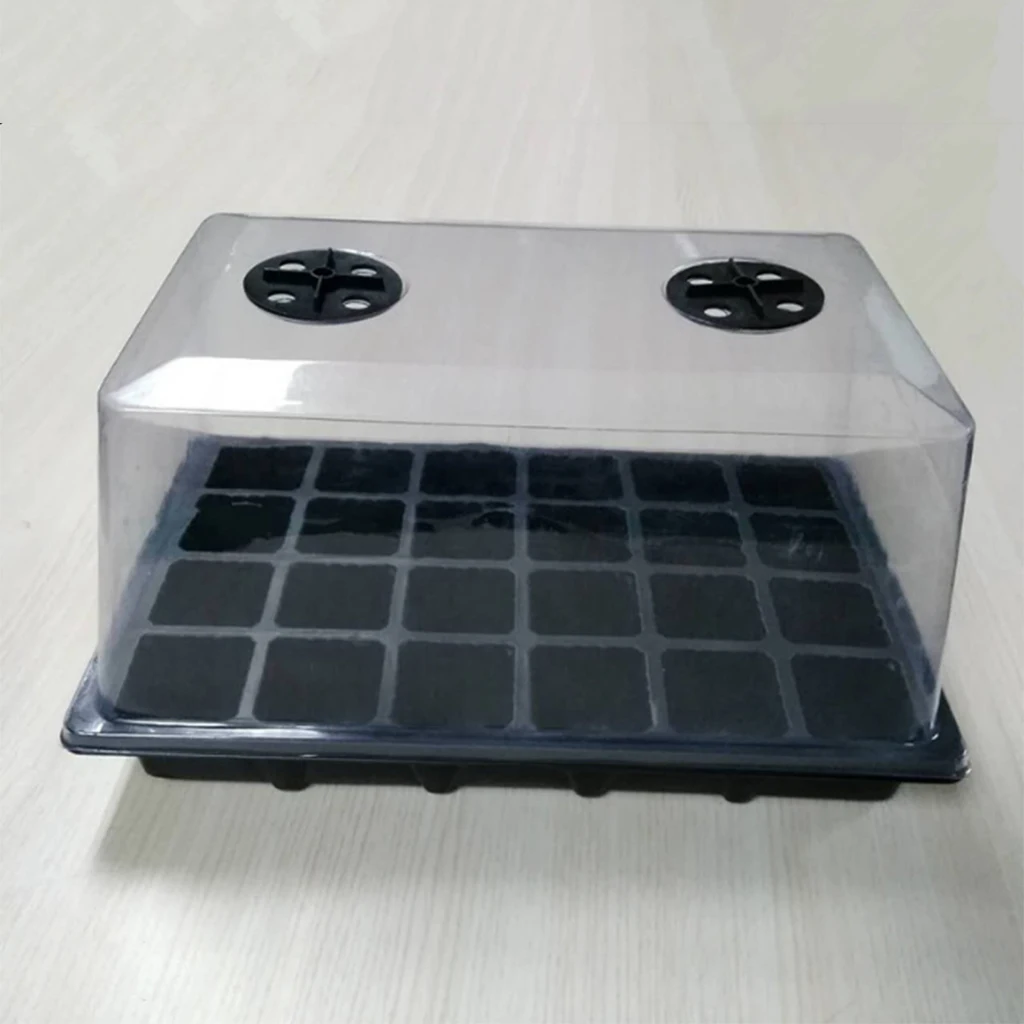 24 Cells Plastic Seed Starter Pots Seed Germination Tray Garden Supplies 24 Cells Plastic Seed Starter Pots Seed Germination Tray Garden Supplies