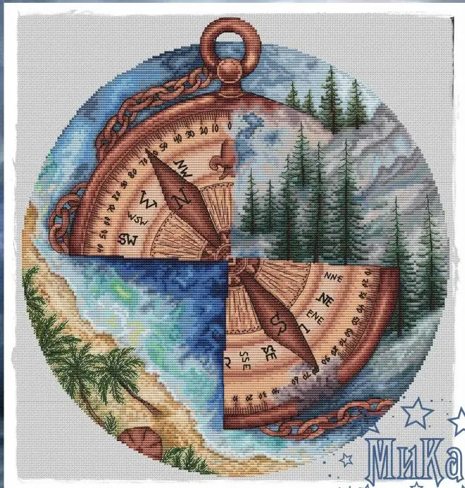 

Серия Compass Китайские наборы для вышивки крестом, Счетный 14CT 18CT 25CT 22CT, Вышивка крестиком, 3-43-45