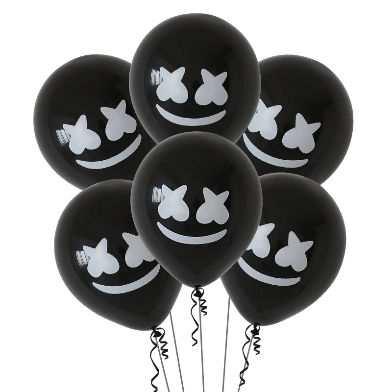 20 шт маска воздушные шары белый черный электронный производитель маска диджея музыкальный фестиваль Декор фольгированные шары Marshmello воздушные шары Детские игрушки