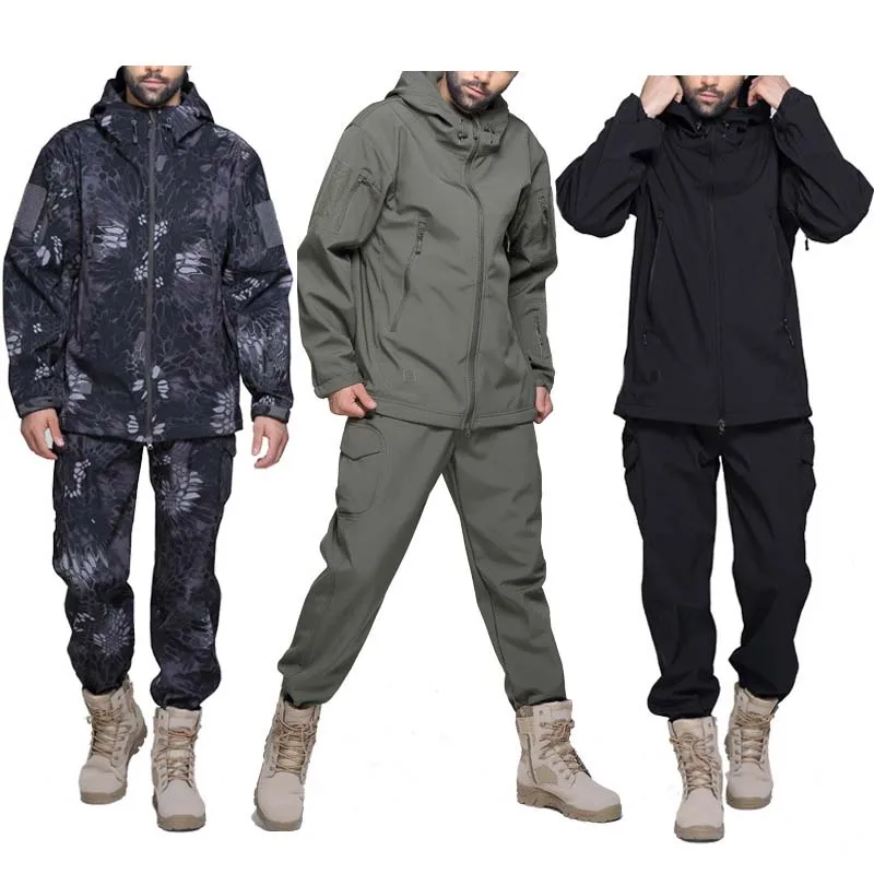5xl Tactical Jackets + Pants Men Fleece 
