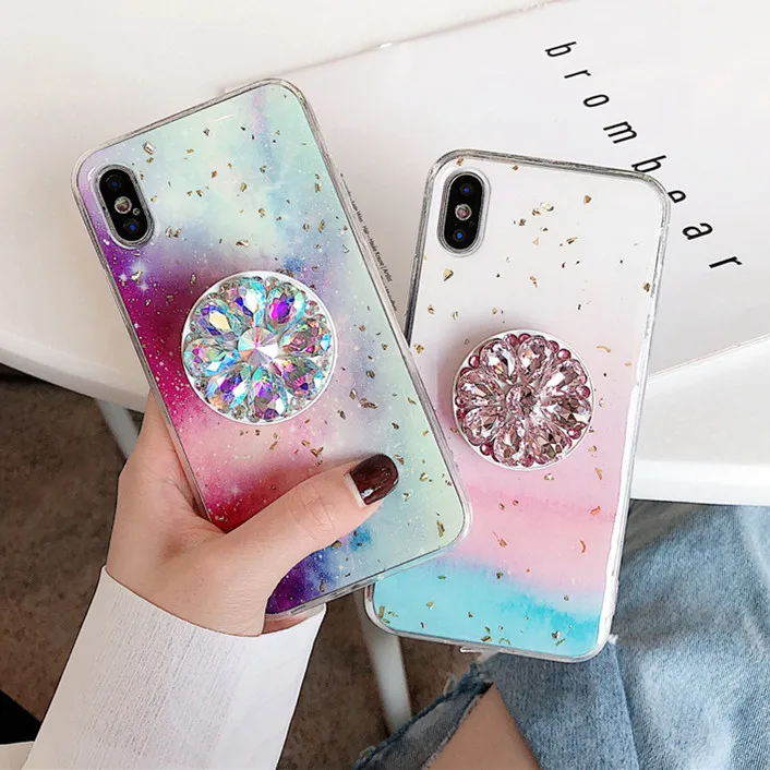 Pink Gradient Colorful Sequins Phone Case for Iphone X Xs Max Xr 6s 7 8plus Glitter Crystal Soft Tpu Silicon Back Cover |